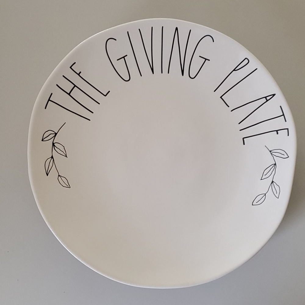 Rae Dunn Giving Plate x3